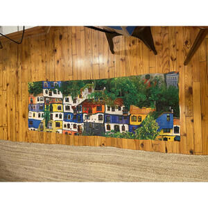 Colorful Hundertwasser House Art Scarf 70" x 25" – Vienna Architecture Print